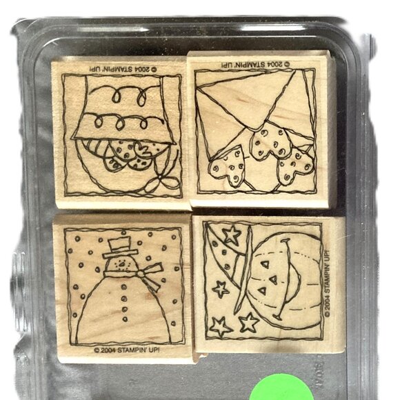 Stampin Up - Background Basics & Festive Four - 8 Stamps - Picture 3 of 6